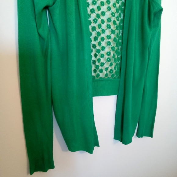 Open Waterfall Front Cardigan with Lace Back - Picture 4 of 11